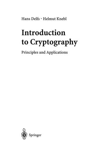 Tapa de Introduction to Cryptography