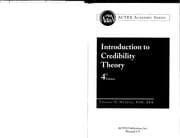 Tapa de Introduction to credibility theory