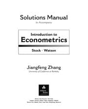 Tapa de Solutions manual to accompany Introduction to econometrics