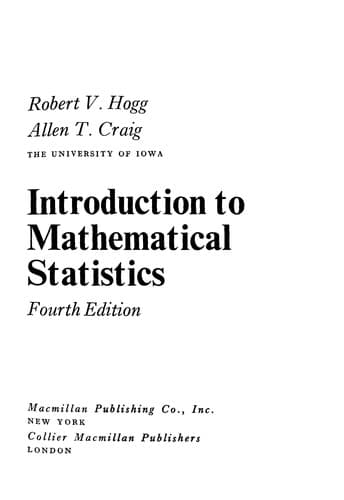 Tapa de Introduction to mathematical statistics