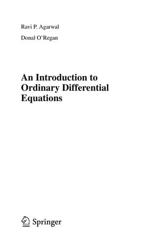 Tapa de An introduction to ordinary differential equations