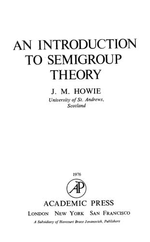 Tapa de An introduction to semigroup theory