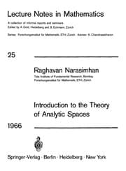Tapa de Introduction to the theory of analytic spaces