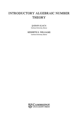 Tapa de Introductory algebraic number theory