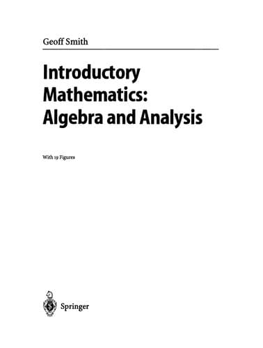 Tapa de Introductory Mathematics: Algebra and Analysis