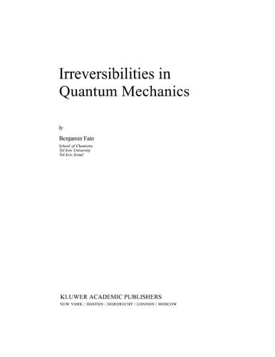 Tapa de Irreversibilities in quantum mechanics