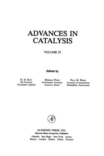 Tapa de Advances in catalysis