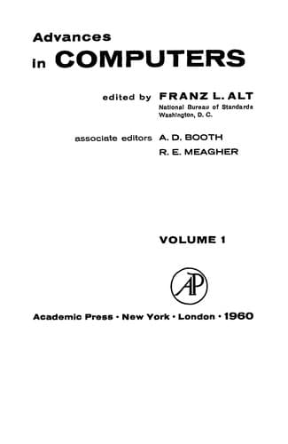 Tapa de Advances in Computers