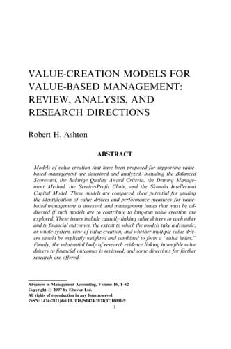 Tapa de Advances in management accounting