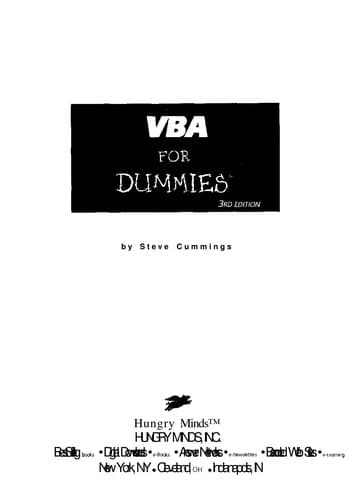 Tapa de VBA for dummies