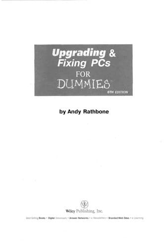 Tapa de Upgrading & fixing PCs for dummies