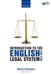 Tapa de Introduction to the English Legal System 2013-2014