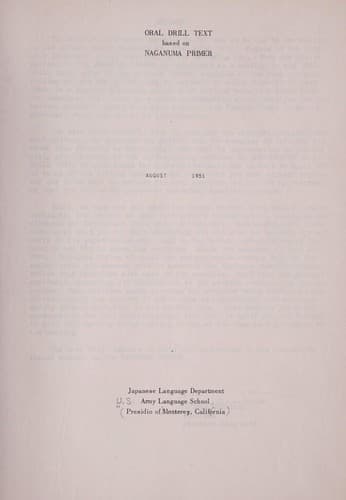Tapa de Oral drill text, based on Naganuma primer