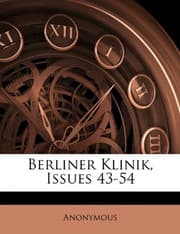 Tapa de Berliner Klinik, Dreiundviertzigster Ausgabe (German Edition)