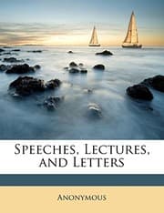 Tapa de Speeches, Lectures, and Letters