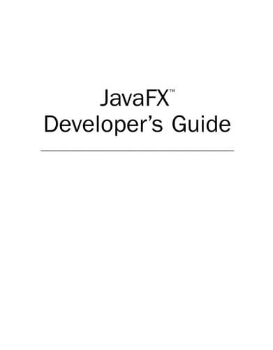 Tapa de JavaFX developer's guide
