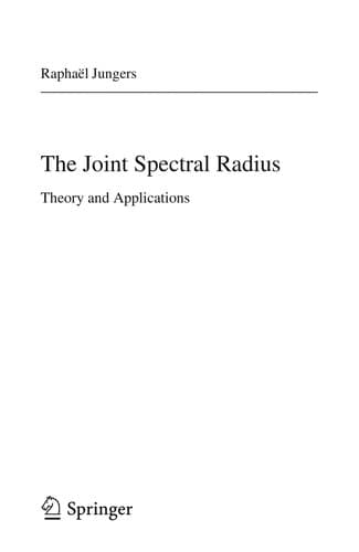 Tapa de The joint spectral radius