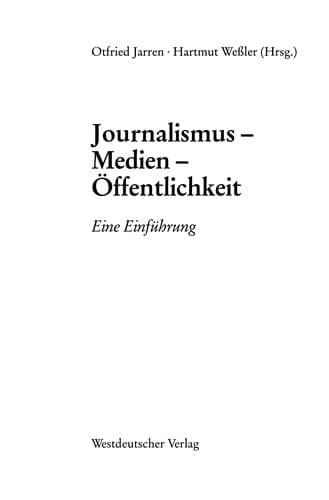 Tapa de Journalismus -- Medien -- Öffentlichkeit