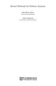 Tapa de KERNEL METHODS FOR PATTERN ANALYSIS