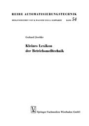 Tapa de Kleines Lexikon der Betriebsmeßtechnik