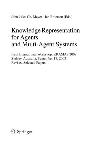 Tapa de Knowledge Representation for Agents and Multi-Agent Systems