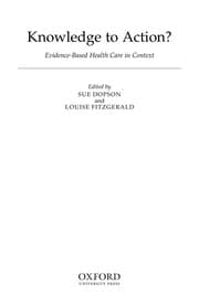 Tapa de KNOWLEDGE TO ACTION?: EVIDENCE-BASED HEALTH CARE IN CONTEXT; ED. BY SUE DOPSON