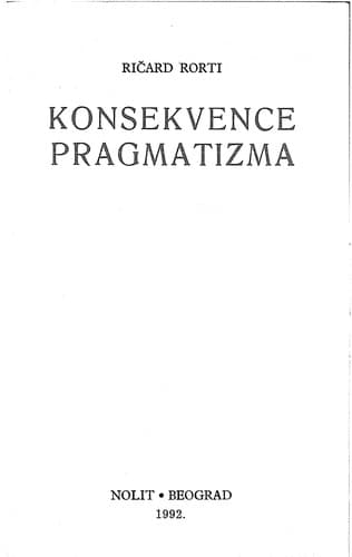 Tapa de Konsekvence pragmatizma