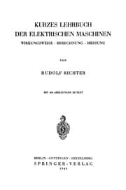 Tapa de Kurzes Lehrbuch der Elektrischen Maschinen