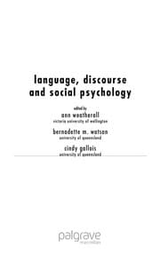 Tapa de Language, discourse and social psychology
