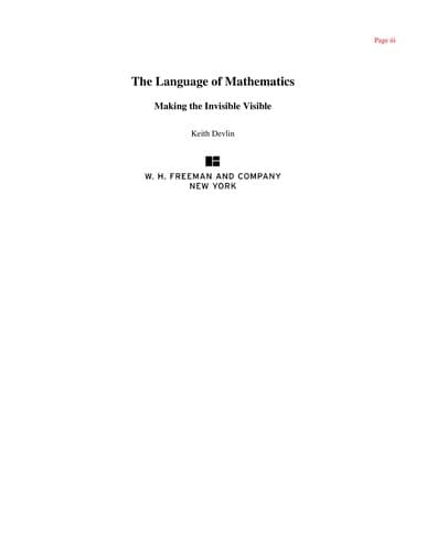 Tapa de The Language of Mathematics