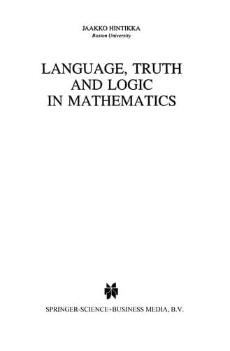 Tapa de Language, Truth and Logic in Mathematics