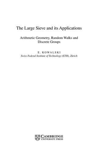 Tapa de The large sieve and its applications