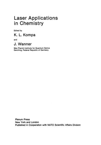 Tapa de Laser Applications in Chemistry