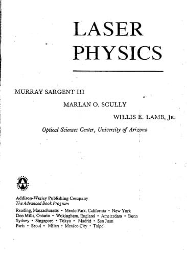 Tapa de Laser physics