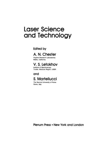 Tapa de Laser Science and Technology