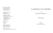 Tapa de La te cnica y el tiempo