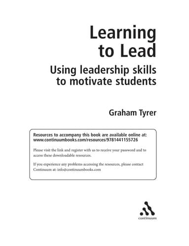 Tapa de Learning to lead