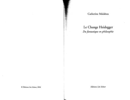 Tapa de Le change Heidegger