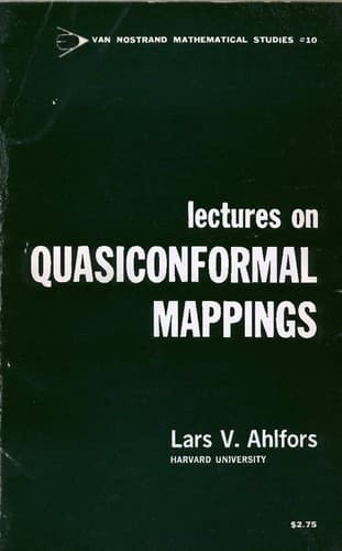 Tapa de Lectures on quasiconformal mappings