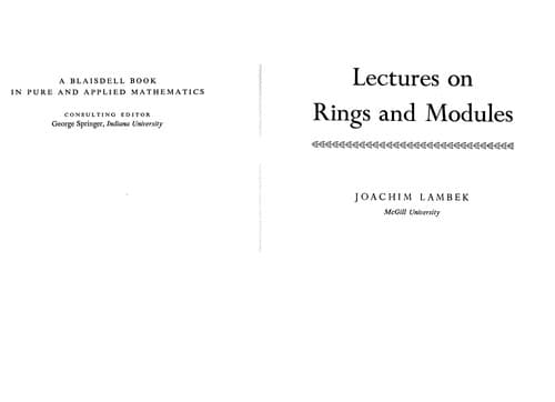 Tapa de Lectures on rings and modules