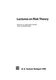 Tapa de Lectures on Risk Theory