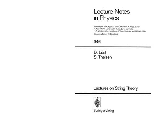 Tapa de Lectures on String Theory
