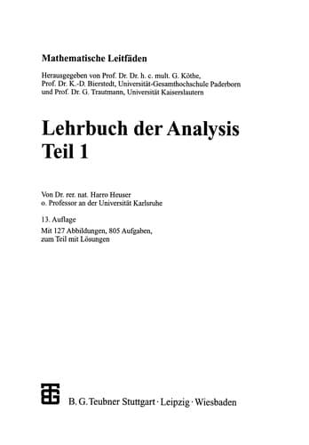 Tapa de Lehrbuch der Analysis