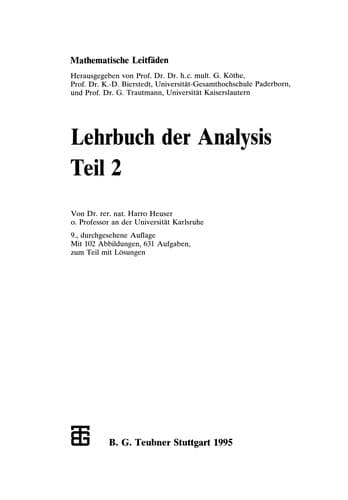 Tapa de Lehrbuch der Analysis