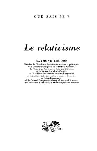 Tapa de Le relativisme