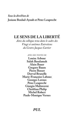 Tapa de Le sens de la liberté