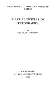 Tapa de Les premiers principes de la typographie