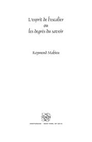 Tapa de L'esprit de l'escalier ou les degrés du savoir