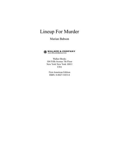 Tapa de Line up for murder
