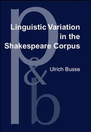 Tapa de Linguistic variation in the Shakespeare corpus